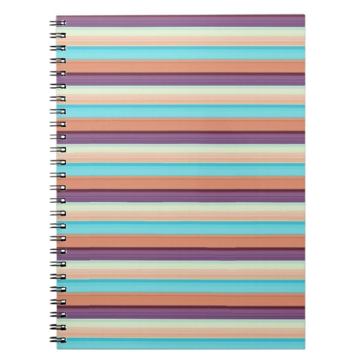 Carnet Jolies rayures bleues marron (Devant)