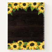 Carnet Jolies tournesols et recettes en bois rustique (Dos)