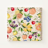 Carnet Jolis agrumes et fruits à monogramme Orange Marron (Dos)