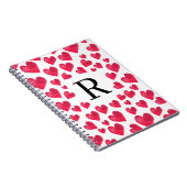 Carnet Jolis cœurs de la Saint-Valentin avec monogramme (Côté Droit)