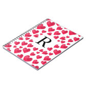 Carnet Jolis cœurs de la Saint-Valentin avec monogramme (Côté gauche)