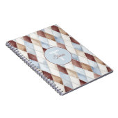 Carnet Jolis Diamants Bleus Crème Brun Tan (Côté Droit)