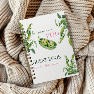 Carnet Jolis jumeaux bébé fille roses Shower Invité