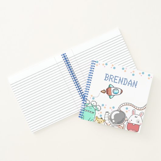 Carnet Jolis personnages de l'espace personnalisés pour e (Intérieur)
