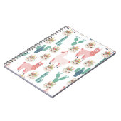 Carnet Jolis petits llamas roses et cactus vert (Côté gauche)