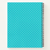 Carnet Jolis points de polka bleu turquoise personnalisés (Dos)
