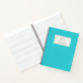 Carnet Jolis points polka turquoise bleu personnalisés (Intérieur)