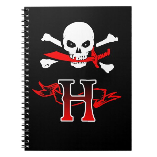 Carnet Jolly roger H Monogramme initial (Devant)