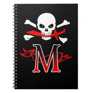 Carnet Jolly roger M Monogramme initial