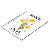 Carnet Jonquille botanique fleur de naissance de mars (Côté gauche)