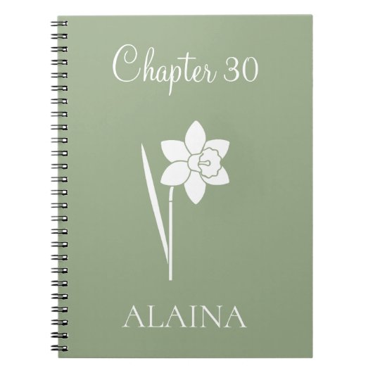 Carnet Jonquille de chapitre nouveau minimal Fleur de nai (Devant)