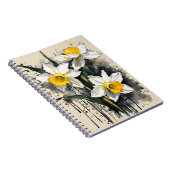 Carnet Jonquille - Fleurs aquarelle (Côté Droit)