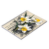 Carnet Jonquille - Fleurs aquarelle (Côté gauche)
