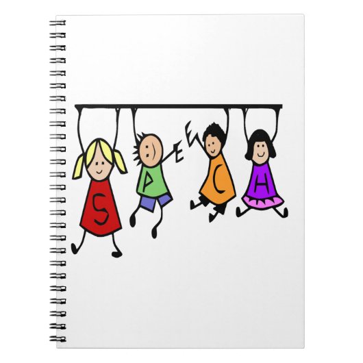 Carnet Jote Kids Cartoon tenant des mots de la parole (Devant)