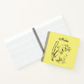 Carnet Jote Kitty Cartoon Carré jaune clair spirale (Intérieur)