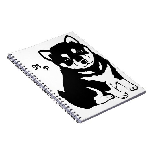 Carnet Jote Shiba Inu Monogramme d'art chiot (Côté Droit)