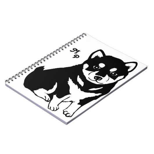 Carnet Jote Shiba Inu Monogramme d'art chiot (Côté gauche)
