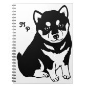 Carnet Jote Shiba Inu Monogramme d'art chiot (Devant)