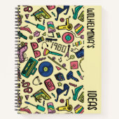 Carnet Joueur 1980s Doodle Art Motif (Devant)