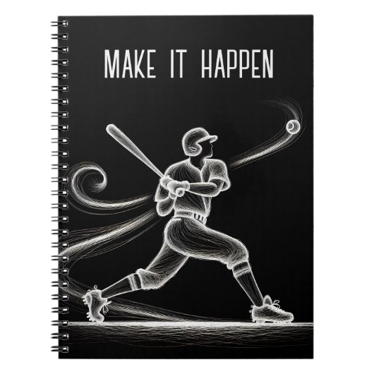 Carnet Joueur De Baseball Avec Citation (Devant)