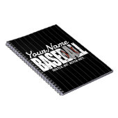 Carnet Joueur de baseball rétro ADD NOM Équipe rayée (Côté Droit)