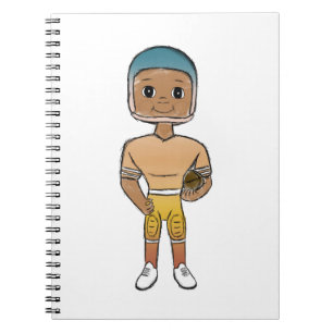 Carnet joueur de football vintage rétro arc-en-ciel ombré