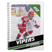 Carnet Joueur De Hockey Gardez Le Vigoureux Blanc Vert (Devant)