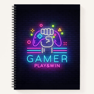 Carnet Joueur de néon lumineux