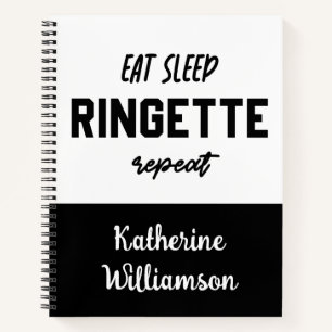 Carnet Joueur de Ringette Personnalisé Dort Manger Ringet