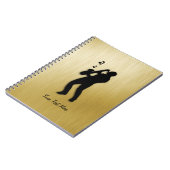 Carnet Joueur de saxophone doré avec nom (Côté gauche)