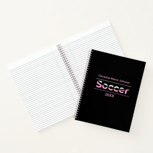Carnet Joueur de soccer minimaliste Word Art - Arc