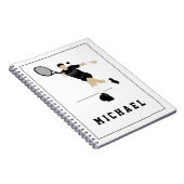 Carnet Joueur de tennis garçons frappant un coup droit &  (Côté Droit)