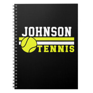 Carnet Joueur de tennis NOM Ball Jeu court personnalisé