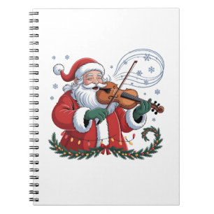 Carnet Joueur de violon Santa violoniste Musique de Noël