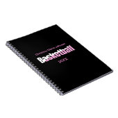 Carnet Joueuse de basket-ball de fille Typographie rose (Côté Droit)
