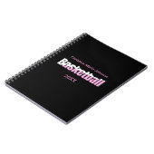 Carnet Joueuse de basket-ball de fille Typographie rose (Côté gauche)
