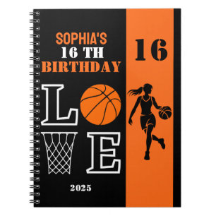 Carnet Joueuse de basket-ball personnalisée fille, cadeau