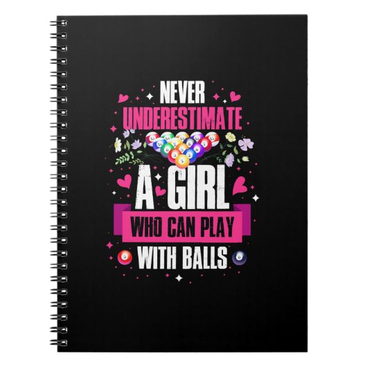 Carnet Joueuse de billard Cette fille peut jouer billard  (Devant)