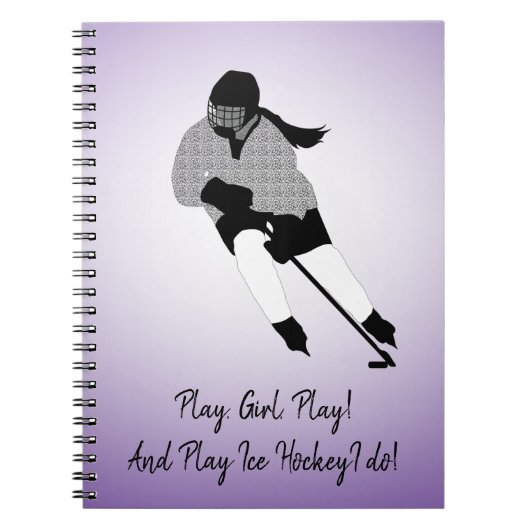 Carnet Joueuse de hockey sur glace (Devant)