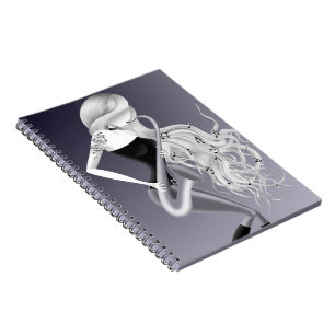 Carnet Joueuse de saxophone Musicienne gris monochrome