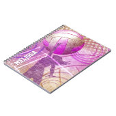 Carnet Joueuse de volley-ball fille rose violet (Côté gauche)