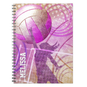 Carnet Joueuse de volley-ball fille rose violet