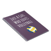 Carnet Joueuse de volley-ball rose mignonne filles (Côté Droit)