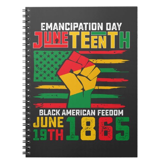 Carnet Jour de l'émancipation de Juneteenth Liberté des N (Devant)
