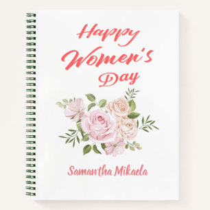 Carnet jour des femmes heureux blanc