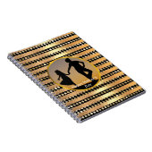 Carnet Jour des Mères à rayures noires modernes et élégan (Côté Droit)