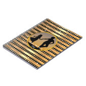 Carnet Jour des Mères à rayures noires modernes et élégan (Côté gauche)