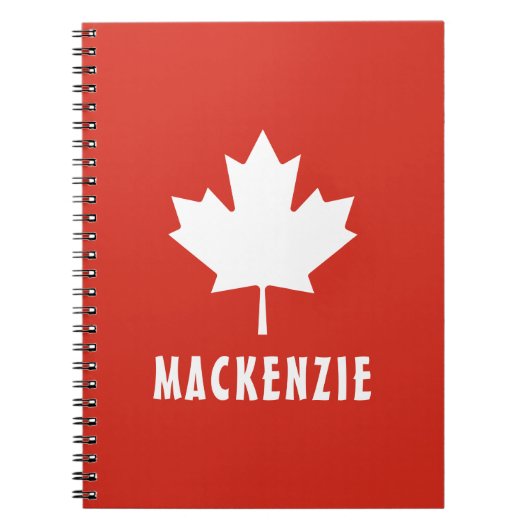 Carnet Jour du Canada Drapeau canadien rouge blanc Feuill (Devant)