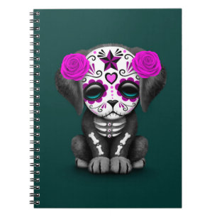 Carnet Jour pourpre mignon du chiot mort Teal