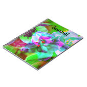 Carnet Journal Abstrait Fleurs Turquoise (Côté gauche)